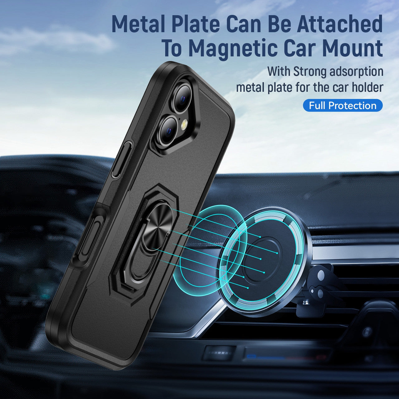 Coque robuste avec anneau pour iPhone 16 Plus Coque robuste avec anneau pour iPhone 16 Plus